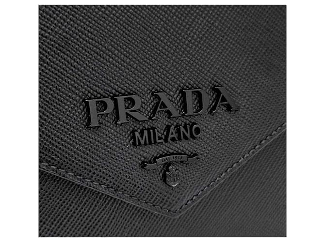 Prada Borsa a tracolla in Saffiano monocromatica Nero - vista 8