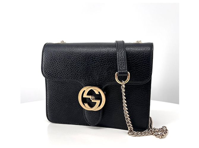 Gucci Bolso bandolera de cadena entrelazada Negro - Ansicht 2