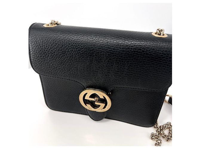 Gucci Bolso bandolera de cadena entrelazada Negro - Ansicht 6