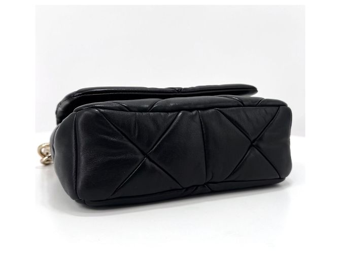 Prada Bolsa de ombro acolchoada com corrente Crossbody Black Preto - vista 10