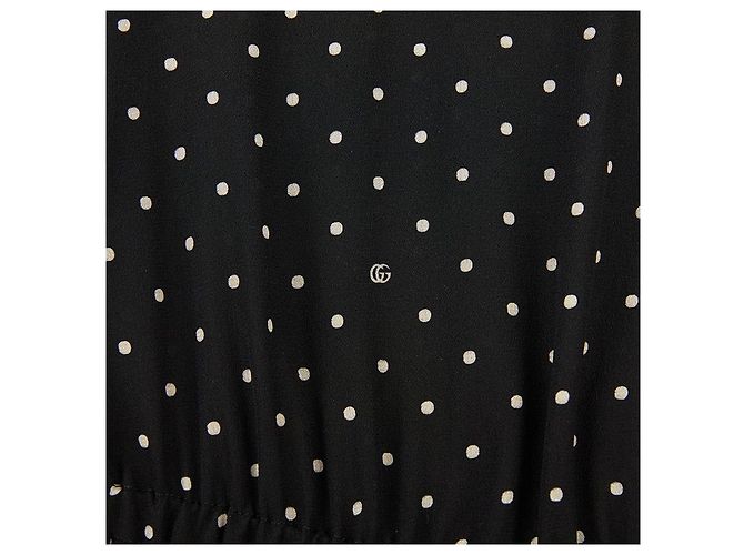 Gucci Vestido de seda con lunares Negro - vista 10