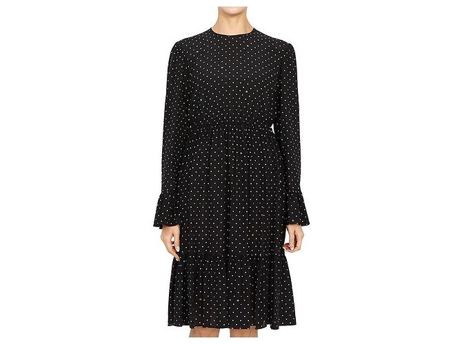 Gucci Vestido de seda con lunares Negro - vista 2