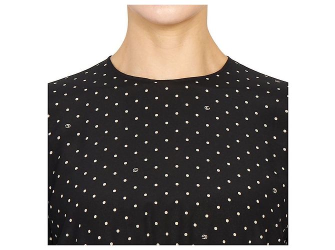 Gucci Vestido de seda con lunares Negro - vista 8