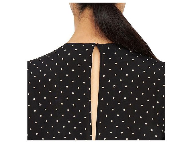 Gucci Vestido de seda con lunares Negro - vista 9