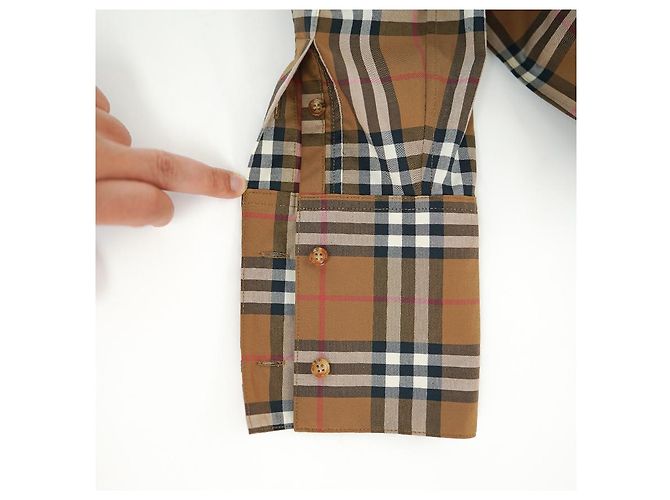 Burberry Verifica Camicia da Donna Marrone IVERY Classic Luxury Gift - vista 15