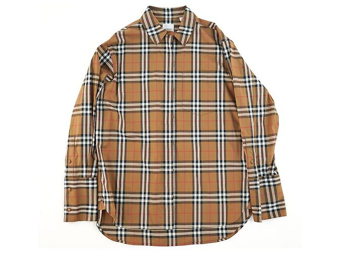 Burberry Verifica Camicia da Donna Marrone IVERY Classic Luxury Gift - vista 18