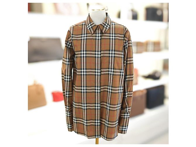 Burberry Verifica Camicia da Donna Marrone IVERY Classic Luxury Gift - vista 2