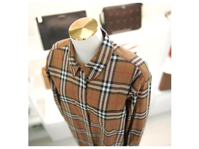 Burberry Verifica Camicia da Donna Marrone IVERY Classic Luxury Gift - vista 4