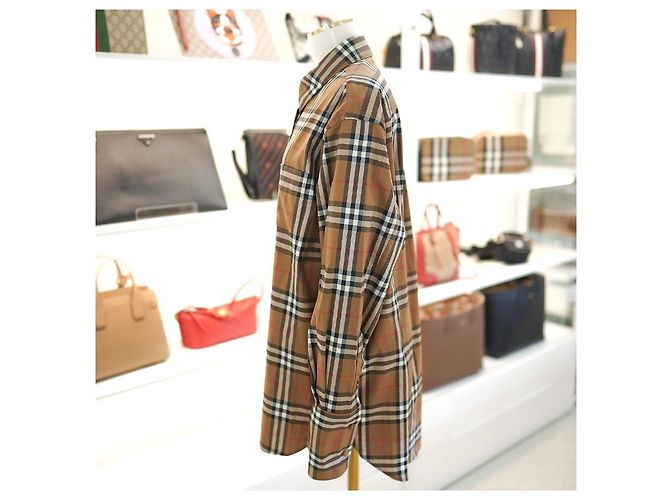 Burberry Verifica Camicia da Donna Marrone IVERY Classic Luxury Gift - vista 6