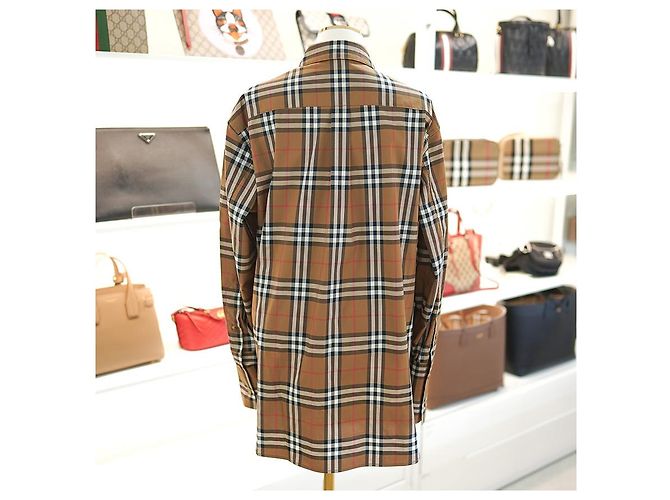 Burberry Verifica Camicia da Donna Marrone IVERY Classic Luxury Gift - vista 7