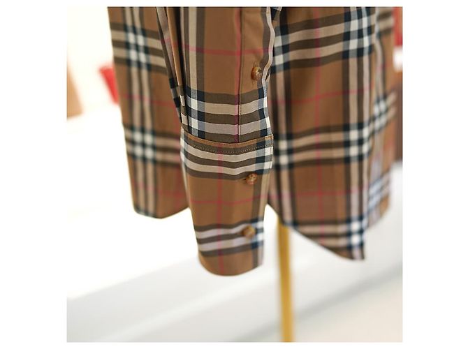 Burberry Verifica Camicia da Donna Marrone IVERY Classic Luxury Gift - vista 8