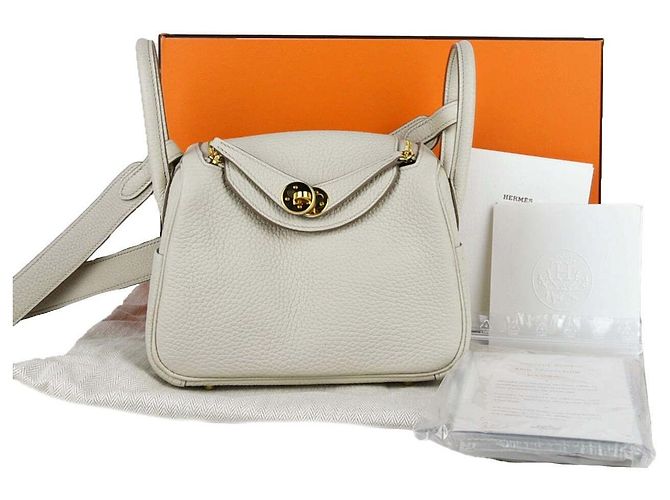 Hermès Borsa Tote Lindy Crossbody Bianco - vista 6