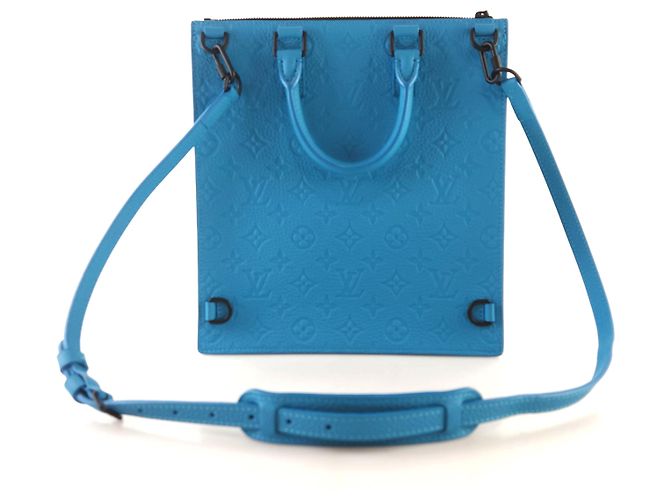 Louis Vuitton Borsa Tote Bag Messenger Bag Crossbody Bag in Taurillon Monogram Blu - vista 3
