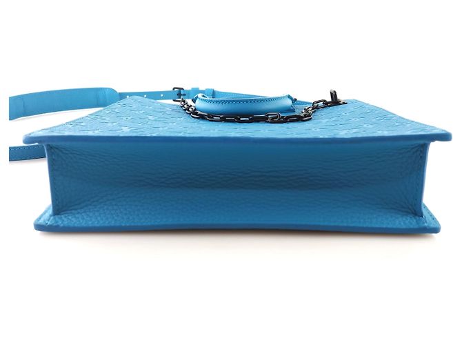 Louis Vuitton Borsa Tote Bag Messenger Bag Crossbody Bag in Taurillon Monogram Blu - vista 4