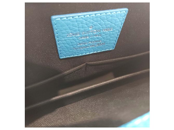 Louis Vuitton Borsa Tote Bag Messenger Bag Crossbody Bag in Taurillon Monogram Blu - vista 5