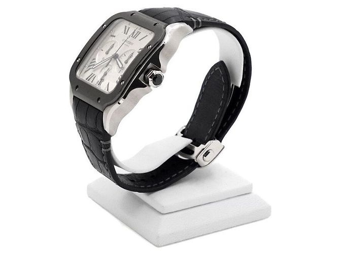 Relógio Santos de Cartier XL Chronograph Automatic Masculino com Pulseira de Couro - vista 3