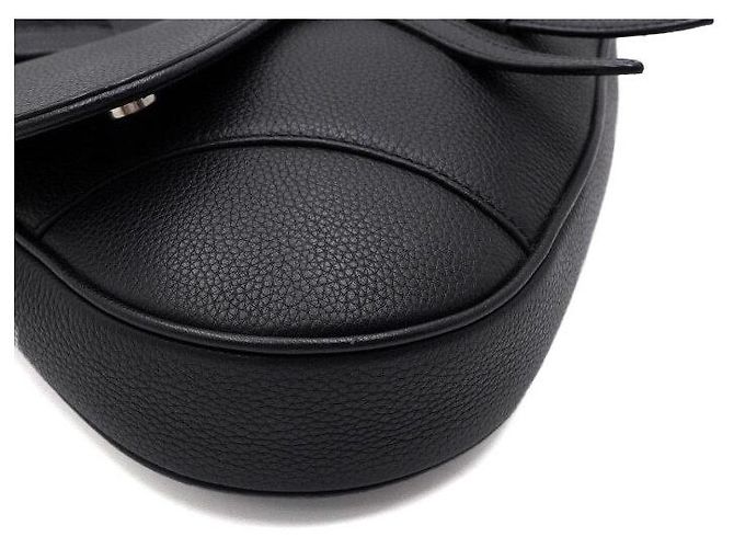 Saddle Dior Borsa a tracolla e a spalla da uomo in pelle di vitello granulata nera - vista 8