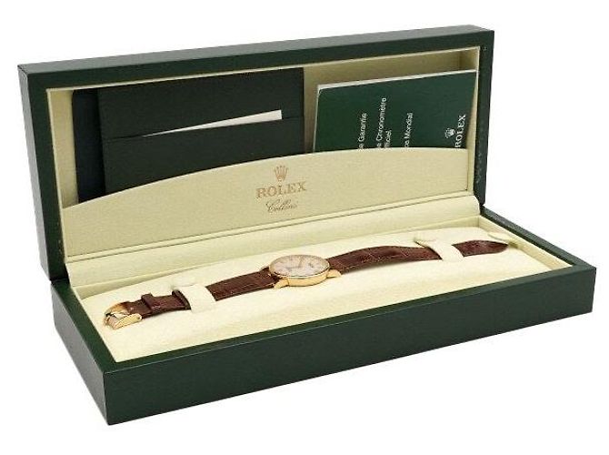Rolex Relógio Jubilee Roman Manual Masculino com Pulseira de Couro Amarelo - vista 7