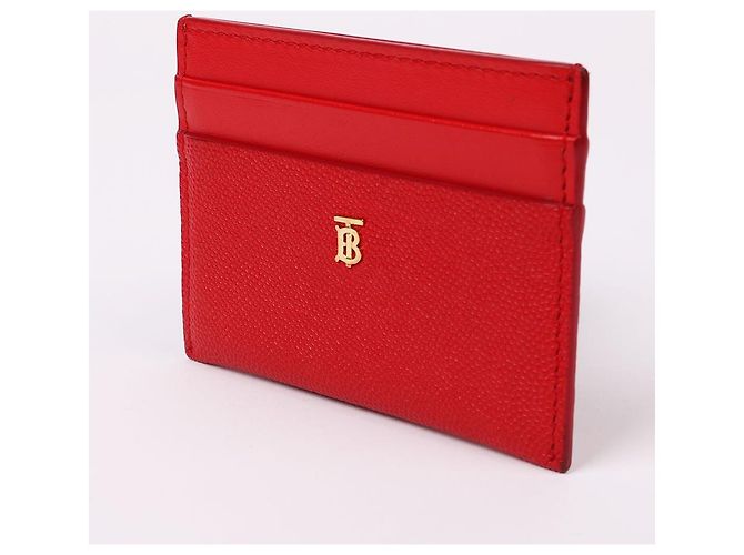 Burberry Roter Unisex-Kartenhalter mit TB-Logo, vergoldet - Ansicht 3