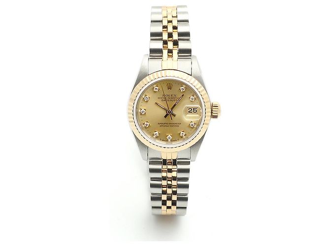 Rolex Datejust Small Ladies' Combi Aftersetting Diamond Uhr Golden - Ansicht 16