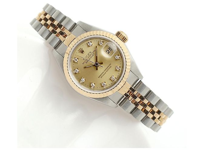 Rolex Datejust Small Ladies' Combi Aftersetting Diamond Uhr Golden - Ansicht 21