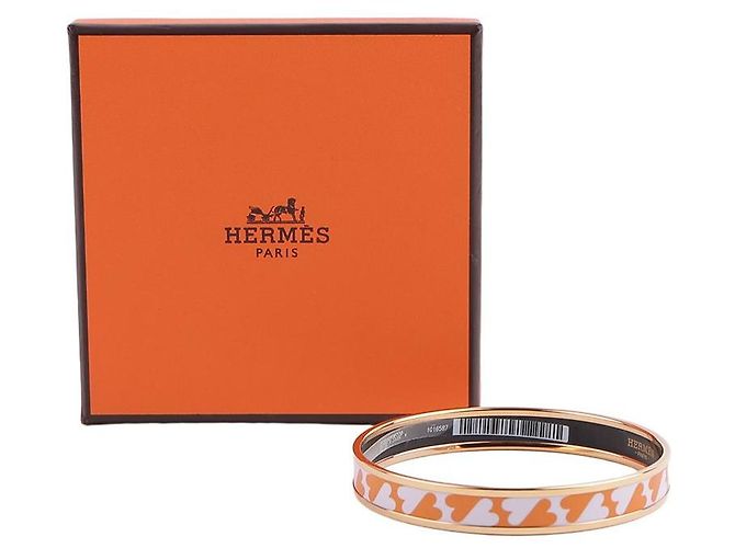 Hermès Bracciale sottile Cartes Jouer Arancione - vista 7