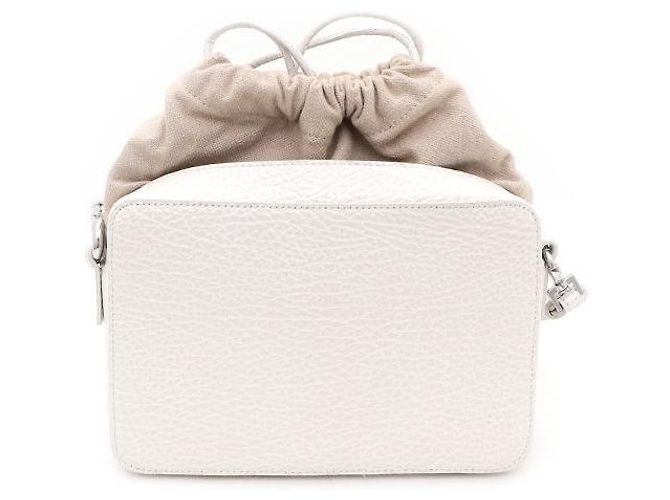 Maison Martin Margiela Borsa a tracolla camera in pelle di vitello media Bianco - vista 5