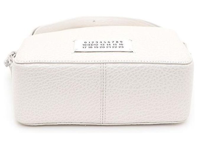 Maison Martin Margiela Borsa a tracolla camera in pelle di vitello media Bianco - vista 7