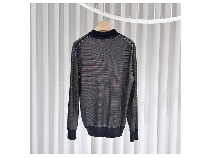 Tom Ford Polo a maniche lunghe in misto seta Multicolore - vista 5