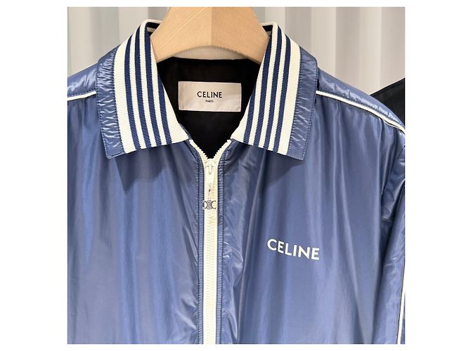 Céline Leichte Nylon-Bomberjacke Blau - Ansicht 3