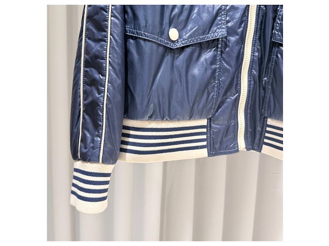 Céline Leichte Nylon-Bomberjacke Blau - Ansicht 4