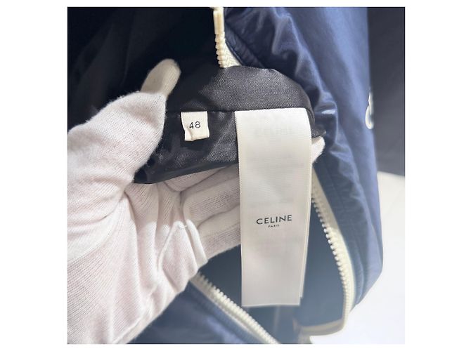 Céline Leichte Nylon-Bomberjacke Blau - Ansicht 7
