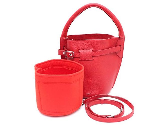 Céline Borsa Tote Nano Bucket e Borsa a Spalla Rosso - vista 18