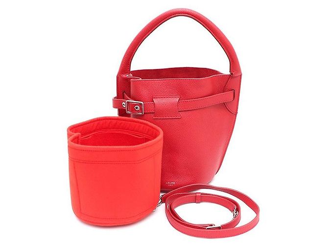 Céline Borsa Tote Nano Bucket e Borsa a Spalla Rosso - vista 9