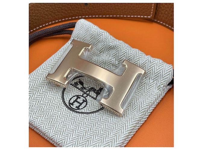 Hermès Cintura reversibile Nero/Oro Oro Rosa - vista 3
