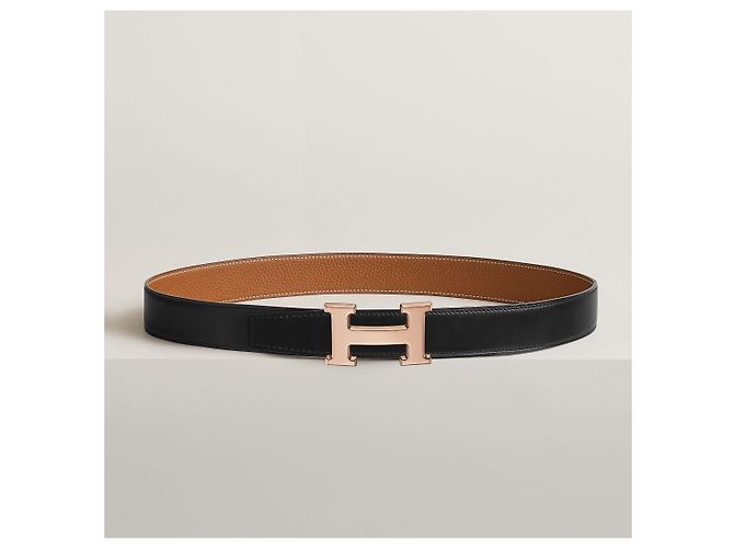 Hermès Cintura reversibile Nero/Oro Oro Rosa - vista 9