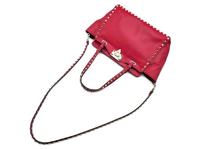 Valentino Borsa Tote e Borsa a Spalla Rockstud Rosso - vista 4