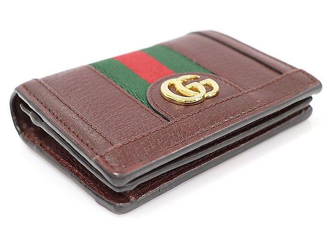 Gucci Ophidia Kartenetui aus Leder in Burgundy Rot - Ansicht 3