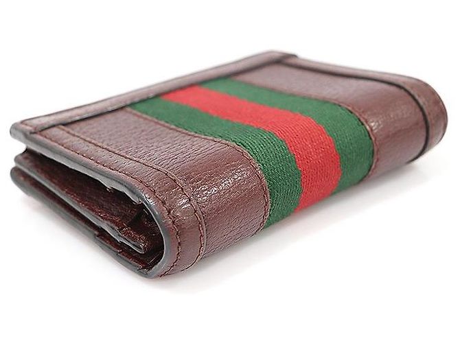 Gucci Ophidia Kartenetui aus Leder in Burgundy Rot - Ansicht 4