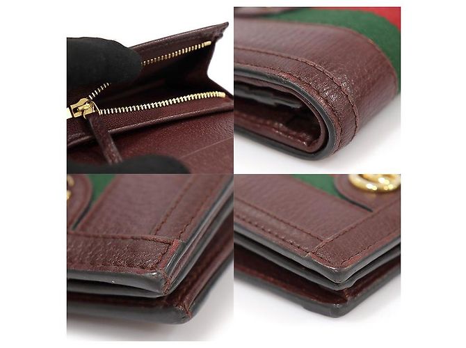 Gucci Ophidia Kartenetui aus Leder in Burgundy Rot - Ansicht 6