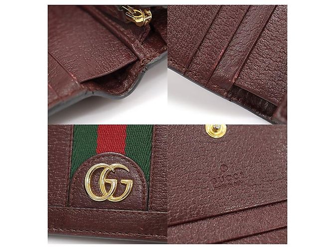 Gucci Ophidia Kartenetui aus Leder in Burgundy Rot - Ansicht 7