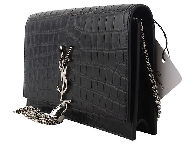 Saint Laurent Borsa a tracolla YSL Crocodile Kate Tassel WOC - vista 2