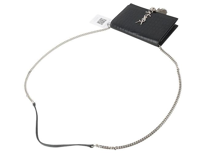 Saint Laurent Borsa a tracolla YSL Crocodile Kate Tassel WOC - vista 4