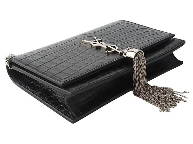 Saint Laurent Borsa a tracolla YSL Crocodile Kate Tassel WOC - vista 5