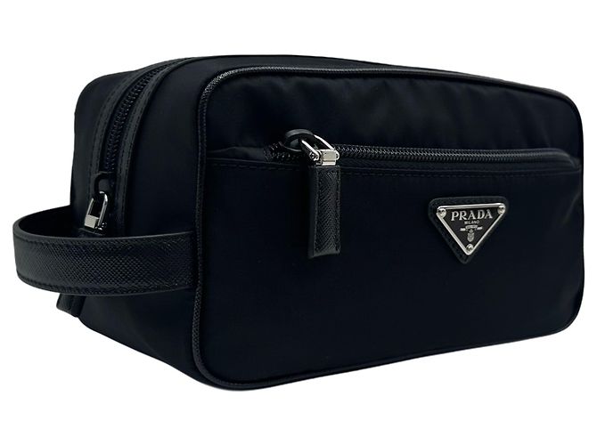 Prada Pochette da viaggio in Re-Nylon Nero - vista 3