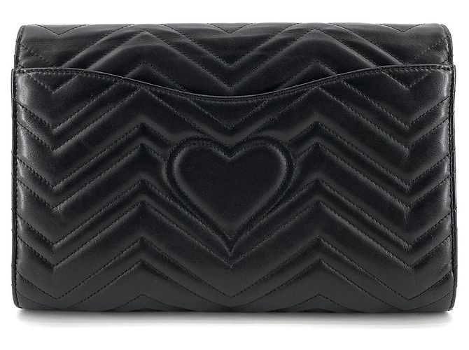 Gucci Clutch con patta trapuntata Nero - vista 3