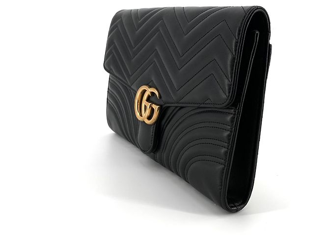 Gucci Clutch con patta trapuntata Nero - vista 4