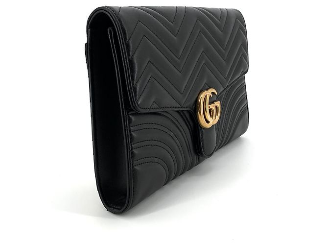 Gucci Clutch con patta trapuntata Nero - vista 5