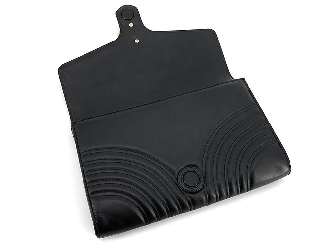 Gucci Clutch con patta trapuntata Nero - vista 7