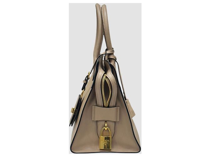 Prada Borsa Tote Esplanade Saffiano Beige Marrone - vista 3